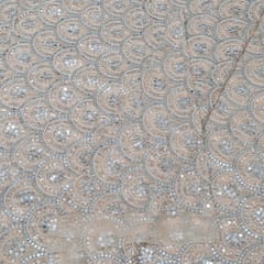 Dyeable Net Cutwork Embroidered Fabric