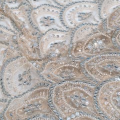 Dyeable Net Cutwork Embroidered Fabric