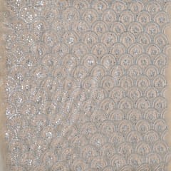 Dyeable Net Cutwork Embroidered Fabric