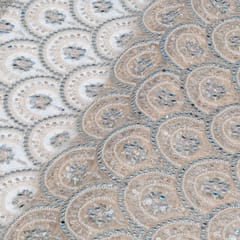 Dyeable Net Cutwork Embroidered Fabric