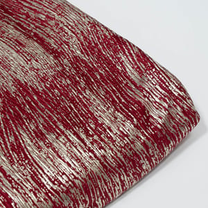 Maroon Color Satin Lycra Foil Printed Fabric