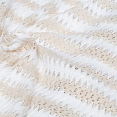 Off White Color Cotton Crochet Fabric