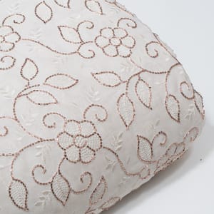 White Dyeable Georgette Embroidered Fabric