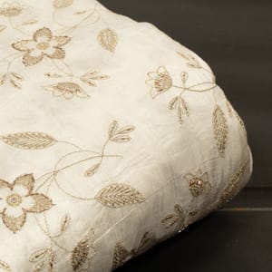 Dyeable Dola Silk Embroidered Fabric