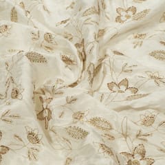 Dyeable Dola Silk Embroidered Fabric
