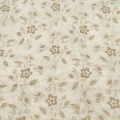 Dyeable Dola Silk Embroidered Fabric