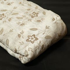 Dyeable Dola Silk Embroidered Fabric