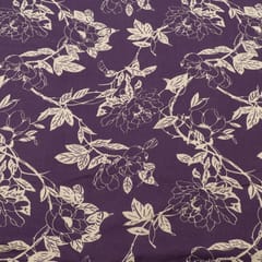 Purple Color Rayon Digital Printed Fabric