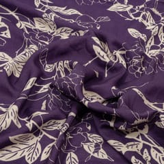 Purple Color Rayon Digital Printed Fabric