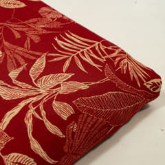 Maroon Color Rayon Digital Printed Fabric