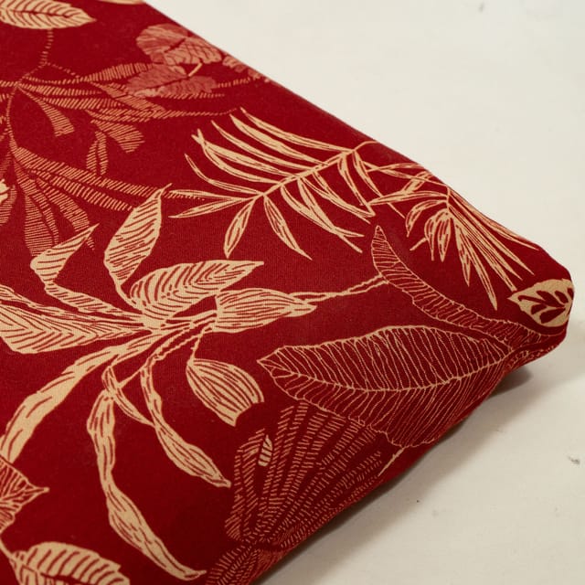 Maroon Color Rayon Digital Printed Fabric