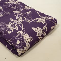Purple Color Rayon Digital Printed Fabric