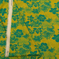 Mehendi Green Color Rayon Digital Printed Fabric