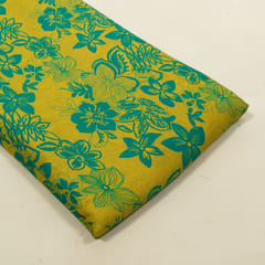 Mehendi Green Color Rayon Digital Printed Fabric