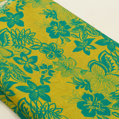 Mehendi Green Color Rayon Digital Printed Fabric