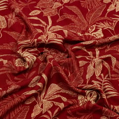 Maroon Color Rayon Digital Printed Fabric