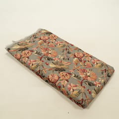 Grey Color Rayon Digital Printed Fabric