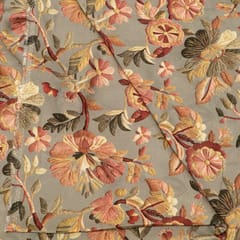 Grey Color Rayon Digital Printed Fabric