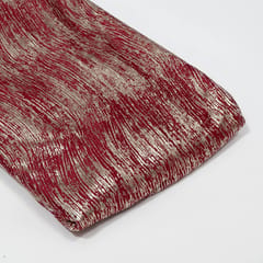 Maroon Color Satin Lycra Foil Printed Fabric