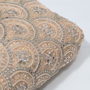 Dyeable Net Cutwork Embroidered Fabric
