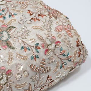 Dyeable Tissue Crepe Embroidered Fabric