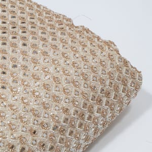Dyeable Tissue Crepe Embroidered Fabric