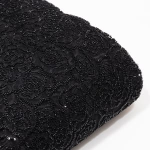 Black Color Imported Net Embroidered Fabric