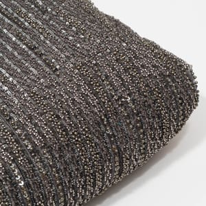 Grey Color Imported Net Embroidered Fabric