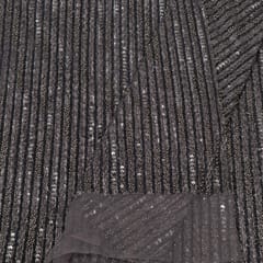 Grey Color Imported Net Embroidered Fabric
