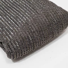 Grey Color Imported Net Embroidered Fabric