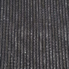 Grey Color Imported Net Embroidered Fabric
