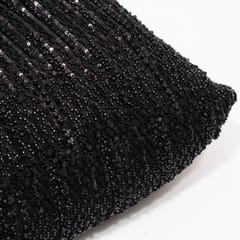 Black Color Imported Net Embroidered Fabric