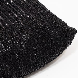 Black Color Imported Net Embroidered Fabric