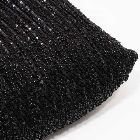 Black Color Imported Net Embroidered Fabric | 60 Inch / 152 Cm