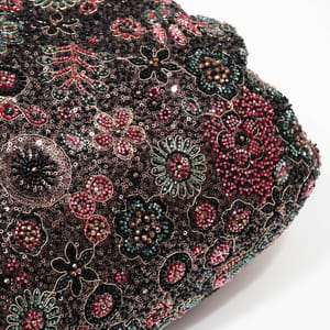 Black Color Imported Net Embroidered Fabric