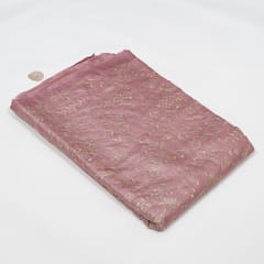 Onion Pink Color Monga Silk Embroidered Fabric