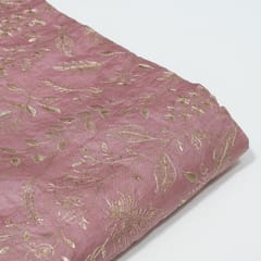 Onion Pink Color Monga Silk Embroidered Fabric