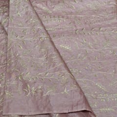 Onion Pink Color Monga Silk Embroidered Fabric