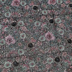 Black Color Imported Net Embroidered Fabric