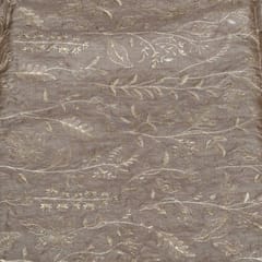 Mouse Color Monga Silk Embroidered Fabric