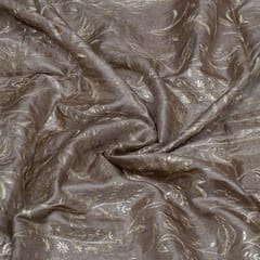 Mouse Color Monga Silk Embroidered Fabric