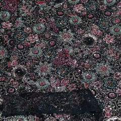 Black Color Imported Net Embroidered Fabric