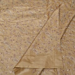 Copper Color Monga Silk Embroidered Fabric