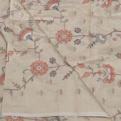 Light Beige Color Monga Silk Embroidered Fabric