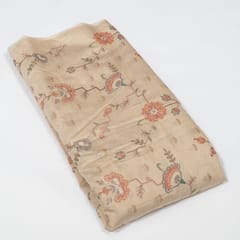 Light Beige Color Monga Silk Embroidered Fabric