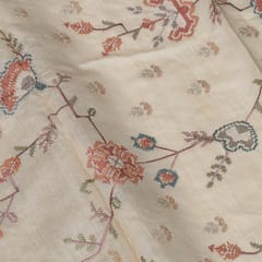 Light Beige Color Monga Silk Embroidered Fabric