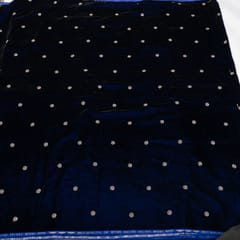 Navy Blue Color Velvet Embroidered Fabric
