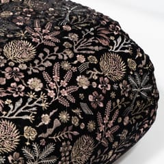 Black Color Velvet Embroidered Fabric