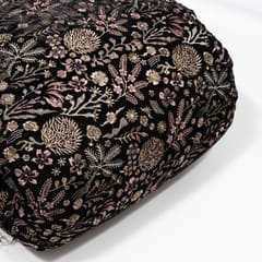 Black Color Velvet Embroidered Fabric
