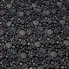 Black Color Velvet Embroidered Fabric